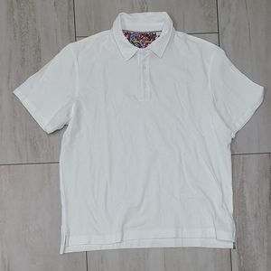 Robert Graham Polo Shirt Mens Short Sleeve White